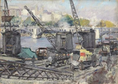 Marcelle Papillaud : Les berges de la Seine vues du Trocadéro