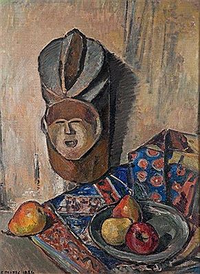 Edvin Ollers : Nature morte au masque Punu, 1924