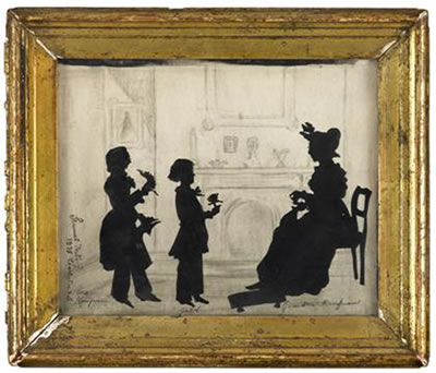 Samuel Metford : Silhouette of kaufman family members, charleston, sc. dated 1838