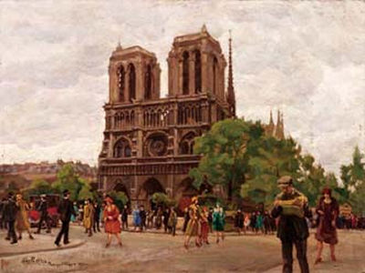 Lazzaro Pasini : Notre Dame a Parigi - 1926