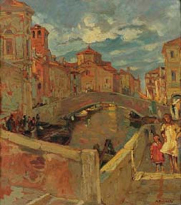 Attilio Bozzato : Veduta di Chioggia