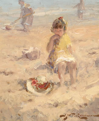 Johannes Jacobus Hendrikus van Leeuwen : Girl on the beach