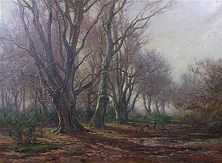 Frederick Golden Short : New Forest Scene with Figures