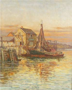 Arthur E Ward : Evening Rockport Harbor