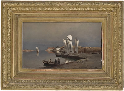 Nicolai Martin (Nielsen) Ulfsten : Harbour, afternoon 1882