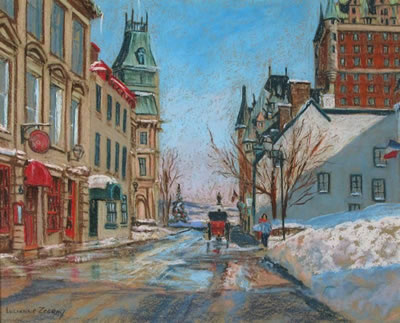 Lucienne Zegray : STROLLING RUE ST-LOUIS PROMENADE A QUEBEC