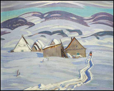 Alexander Young (AY) Jackson : Winter Afternoon near Baie Saint-Paul, Quebec