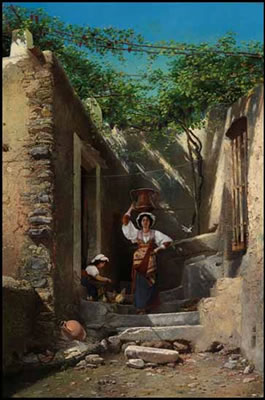 Alexander Antonovich Rizzoni : In an Italian Courtyard