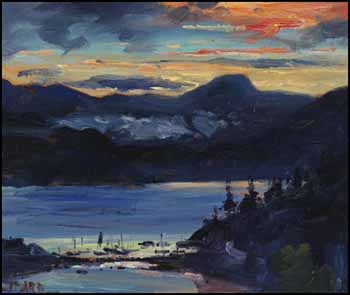 Daniel Izzard : Evening Sky, Bowen Island, Whytecliff Marina in Foreground