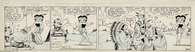 Bud Counihan : Original Comic Strip Art for Betty Boop Daily dated 11-16-34 (King Features Syndicate, 1934)