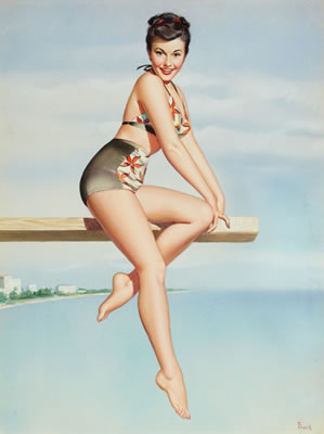 Pearl Frush : Pin-Up on Diving Board