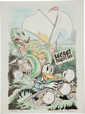 Patrick Block : Donald Duck Adventures #34 Cover and Complete 28-page Story 'The Secret of the Dragon's Den!' Original Art (Gladstone, 1995)