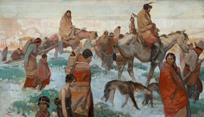 Herbert Morton Stoops : Indians on the March, Winter