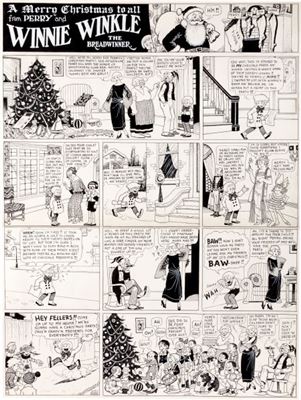 Martin Branner : Martin Branner Winnie Winkle Sunday Comic Strip Original Art dated 12-24-22