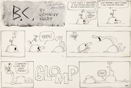 Johnny Lewis Hart : Johnny Hart B.C. Sunday Comic Strip Original Art dated 5-24-70