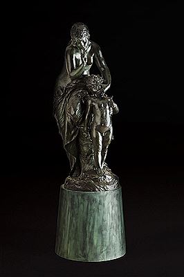 Gustav Heinrich Eberlein : THE PROHIBITION / THE EXHORTATION (VENUS exhorts AMOR), 1893 (UNIQUE)