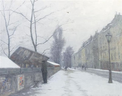 Parke Custis Dougherty : Winter Morning, Quai Voltaire, 1909