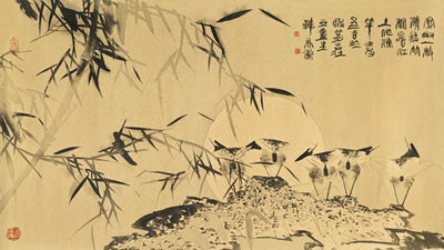 Tianheng Han : BAMBOO AND BIRDS