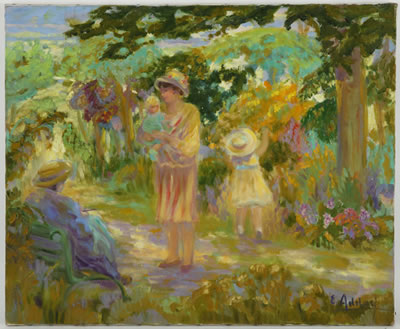 Robert Nyel : Famille au jardin