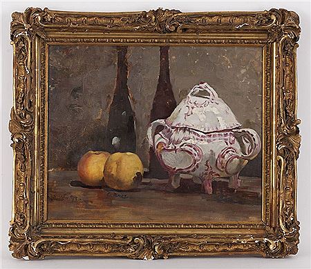 Eugene Ferdinand Parisy : Nature morte à la soupière