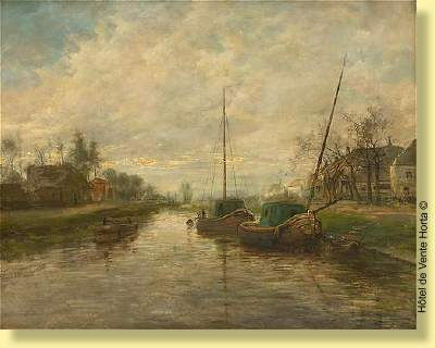 Charles Warland : Péniches à quai