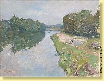 Albert Pinot : Promeneurs le long de la Seine