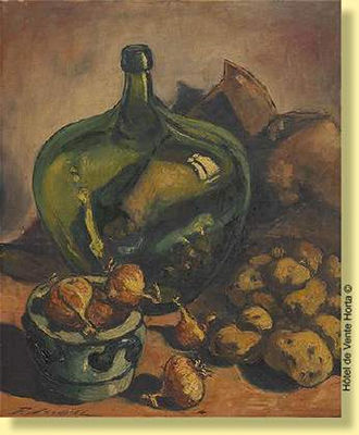 Ferdinand Jorwitz : Nature morte à la bouteille et aux oignons