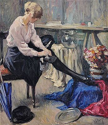 Rene de Pauw : Femme assise dans un intérieur