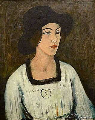 Raymond Francis McIntyre : Untitled Lady in a Black Hat (Phyllis Cavendish)