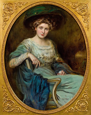 Caspar Ritter : Elegante Dame im Lehnstuhl