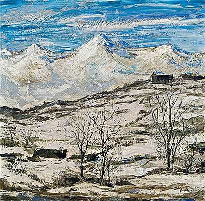 Wilhelm Thony : Winterlandschaft (Pilatus aus Richtung Weggis, Luzern), 1919