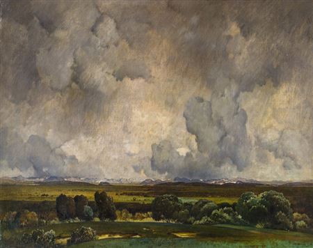 Toni von Stadler : Landscape with thunderclouds