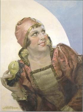 J Walter Wilkinson : Woman in costume holding