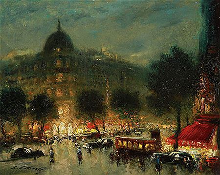 Ludolfs Liberts : Boulevard Haussmann Paris at Night