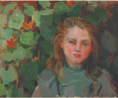 Laura Adeline Muntz-Lyall : YOUNG GIRL IN A GARDEN