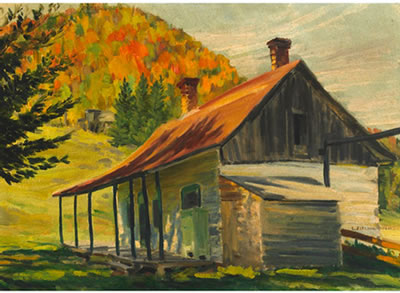 Lionel Fielding Downes : FARMHOUSE, AUTUMN