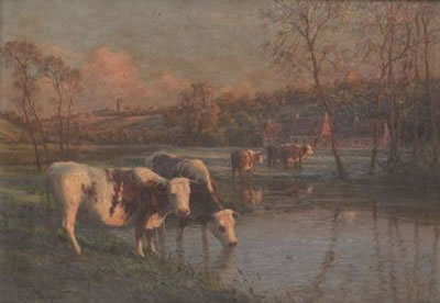 Felix Planquette : Vaches à l'étang