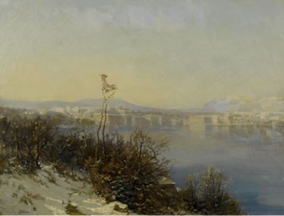 Eugène Etienne Sordet : View of Geneva from Cologny.