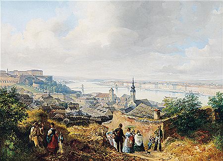 Joseph Holzer : View of Pest-Buda from Gellért Hill