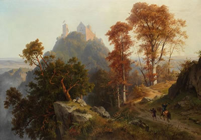 Friedrich Preller II : Wartburg, Herbstmorgen