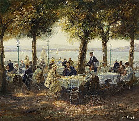 Otto Eduard van Pippel : Wirtsgarten am Starnberger See