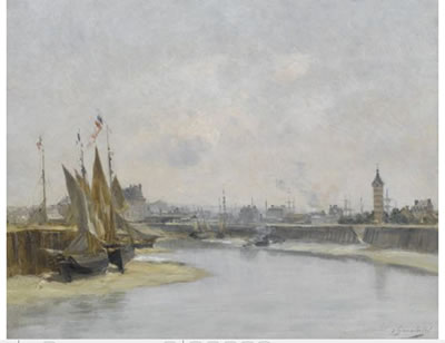 Charles Lapostolet : Pair of works: two harbour scenes.