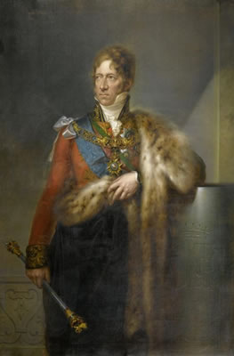 Peter Eduard Stroely : Portrait of Ernst Friedrich Herbert, Count zu Münster with the Lord Lieutenant's Ceremonial Mace in his Hand.