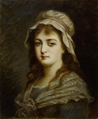 Feodor Petrovich Tchoumakov : Portrait einer Dame mit Haube