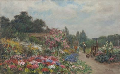 Francois Richard de Montholon : Le jardin fleuri.