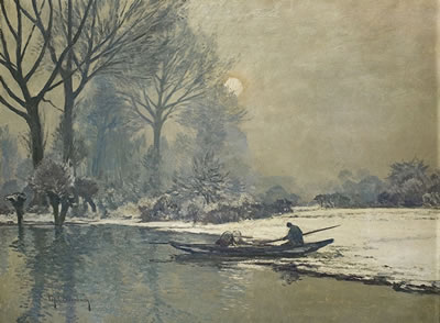 Max Clarenbach : WINTERSTIMMUNG AM NIEDERRHEIN