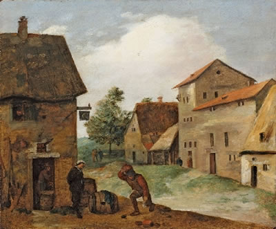 Adriaen Brouwer : ZWEI BAUERN BEI DER DORFSCHENKE