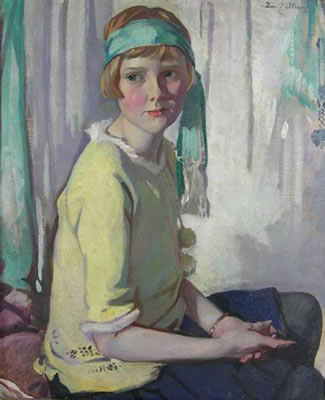 David Alison : SEATED PORTRAIT OF VIOLET ANDERSON AS A GIRL