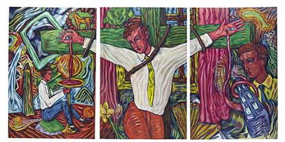 Adrian Wiszniewski : CRUCIFIXION --triptych (3)