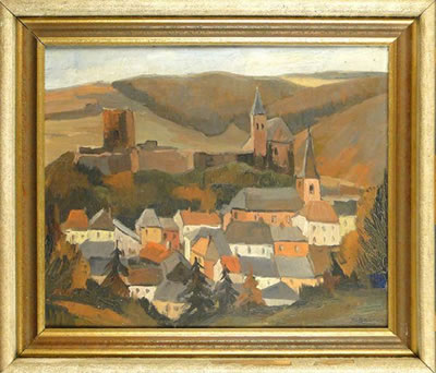 Richard Bressy : Paysage village près du Château Esch/Sure